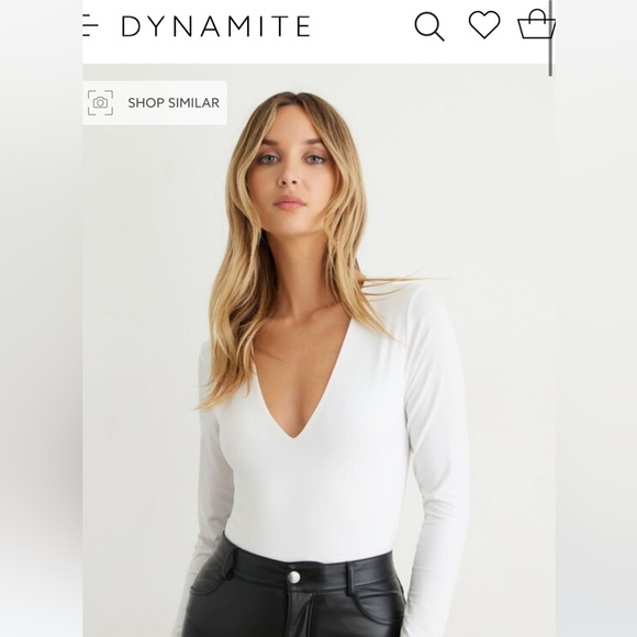 Sandrine Sculpt Long Sleeve V-Neck Bodysuit Dynamite - Picture 1 of 4